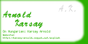 arnold karsay business card